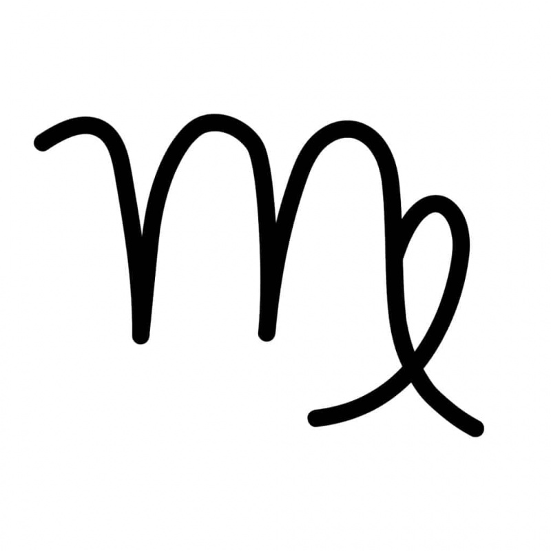   Vektorinis ranka pieštas papuošto piešimo eskizas Mergelės astrologinis zodiako ženklas