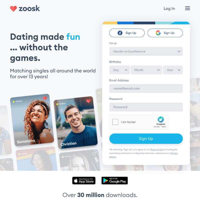   laman web Zoosk