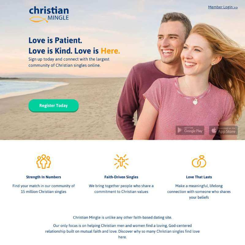   Site-ul web Christian Mingle