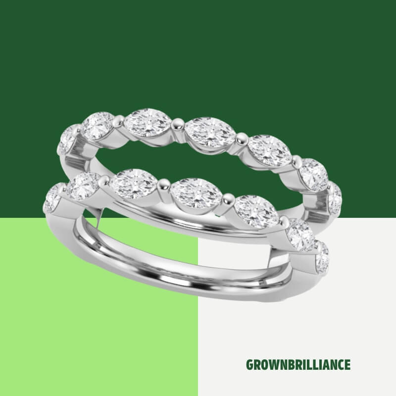   Dvojradový prsteň Marquise Lab Grown Diamond Double Row Enhancer