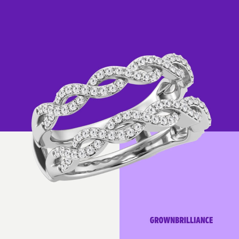   Round Lab Grown Diamond Braided Ring Enhancer