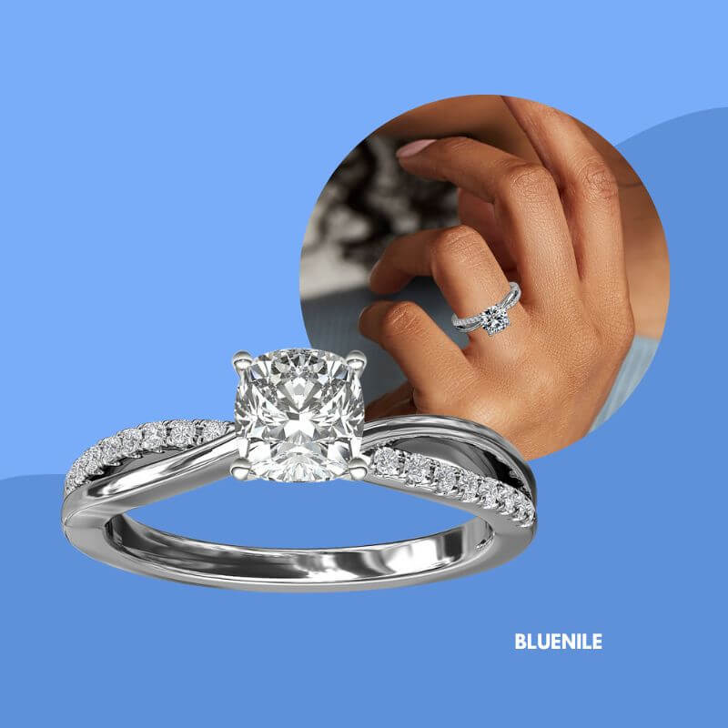   Split Shank Pave Diamond Engagement Ring
