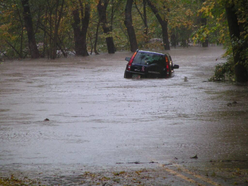 Blesková záplava Perkiomen Creek v Pensylvánii