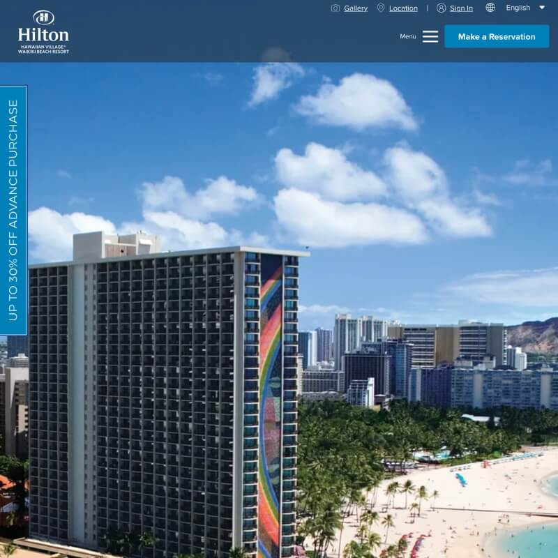   Khu nghỉ dưỡng Hilton Hawaiian Village Bãi biển Waikiki