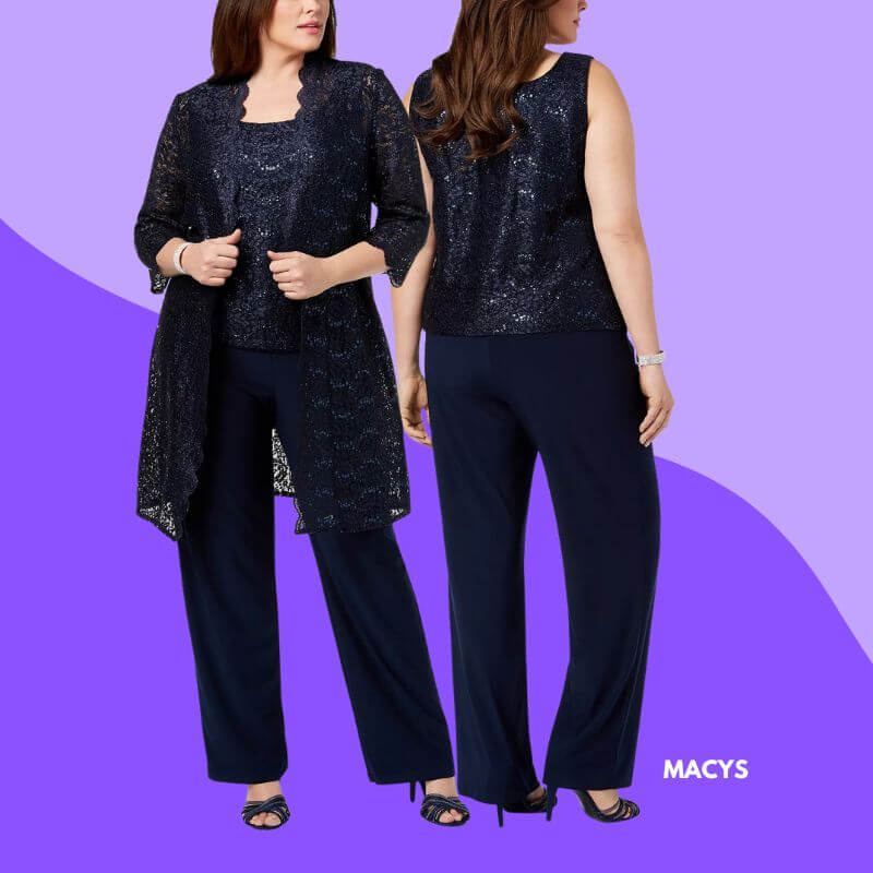   Sequined Lace Pantsuit மற்றும் Shell