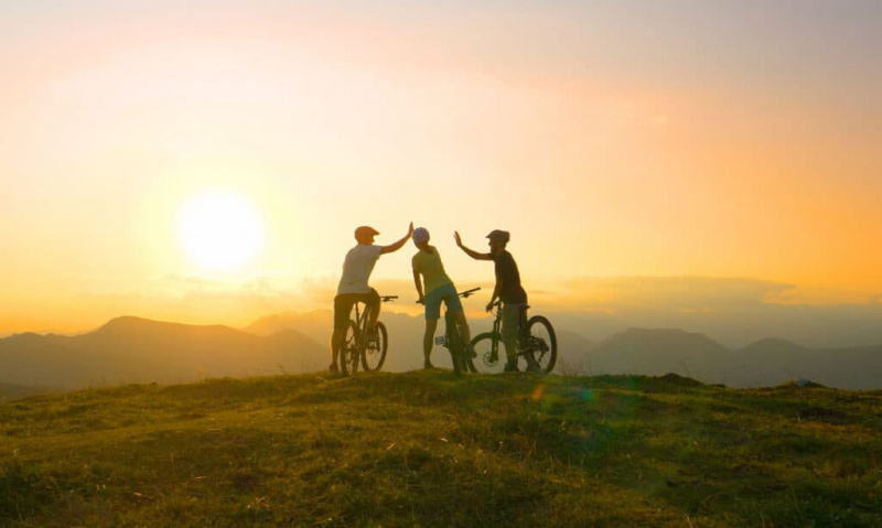   Važiavimas dviračiu, dviratis, draugystė, važiavimas kalnų dviračiais, sportas