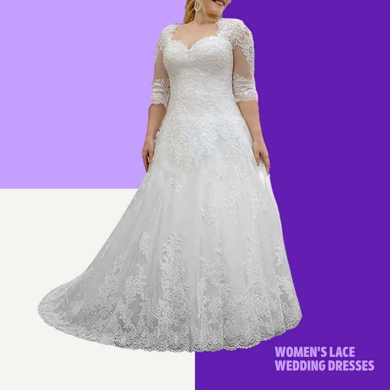   औरत's Lace Wedding Dresses