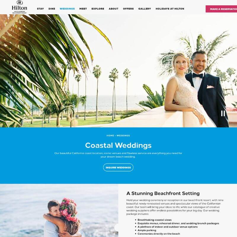   Webová stránka Hilton Santa Barbara Beachfront Resort